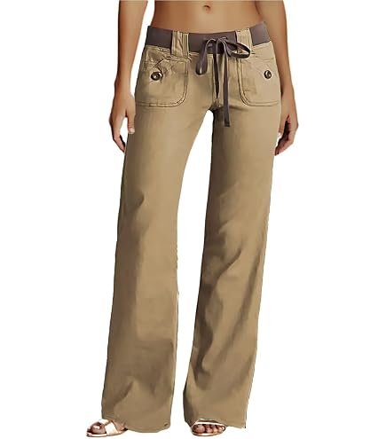 Amazon.com: Flamingals Bootcut Mid Waist Stitch Detai Pants for