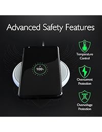 TEWELL   Cargador inalámbrico de 7,5 W para iPhone X, iPhone 8 8 Plus y cargador rápido de 10 W para Samsung S9 S9+ S8 S8+ S7 Note 8, incluye adaptador de carga rápida 3.0