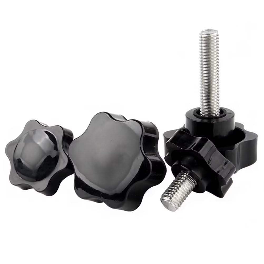 SYDARSYN Thumb Screws Hex Star Head Knurled Thumbscrew Grip Knobs Clamping Screw M4x8mm (10 pcs)