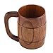 Huhushop Yosoo 350mL Wooden Beer Mugs,Handmade Retro Brown Drinkware with Handle for Wine/Coffee/Tea Gift Drinking Cup for Men/Women