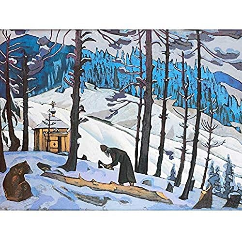Roerich Sait Sergius Builder Symbolism Painting Art Print Canvas Premium Wall Decor Poster Mural
