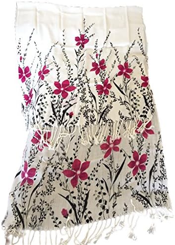 SiamSiri Multipurpose Vintage Style Country Style Pashmina Two Sides Shawl Scarf Stole Tablecloth Table-Cover Wrap Gift Women