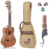 Hola! Music HM-124KA+ Deluxe Concert Ukulele (24 Inch), Acacia Koa Body with Aquila Nylgut Strings