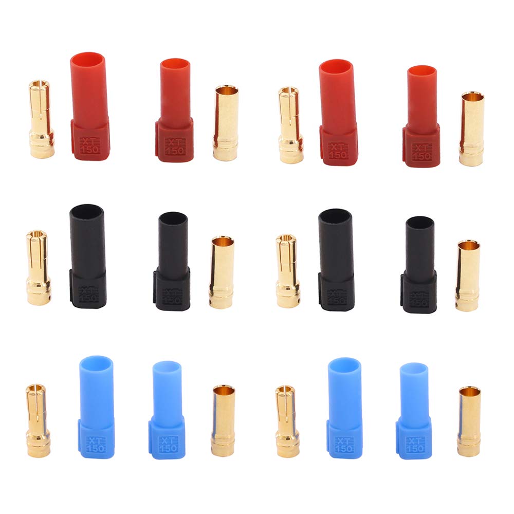 BDHI 6 pairs XT150 6mm Large Current Motor Bullet Connector Adapter Plug set Male Female 150 High Rated Amps(B122-6)