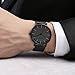 BOLISI Mens Womens Watches Ultra-thin Elegant Classic Analog Quartz Fashion Dress Wrist Watch with Milanese Mesh Band (Black Gray)