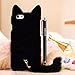 5S case,Emilys iPhone 5S case,Emilys Style Luxury New Cat with Tail Cute Soft Protect Back Case Cover for iPhone 5S(Black)