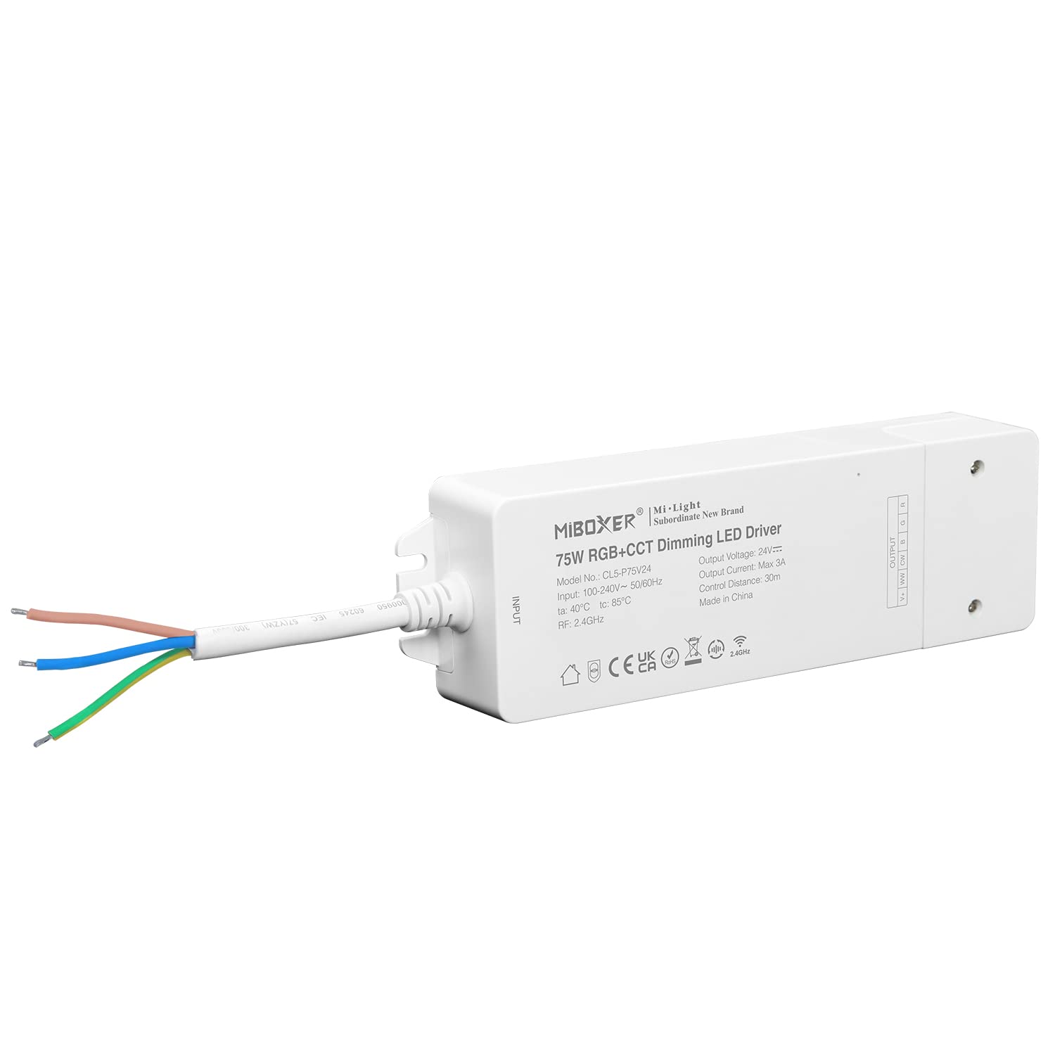 LIGHTEU®, Milight Miboxer 2.4GHz RGB+CCT RGB color temperature 2700-6500K controller LED driver 75W 24V CL5-P75V24 — image 1