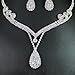 Women's Wedding Jewellery Sets Crystal Rhinestone Water Drop Bride Earrings & Necklace