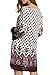 Hotouch Women Boat Neck Knee Length Vintage Printed Casual Summer Dress White,L
