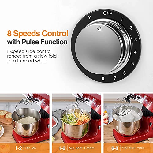 Stand Mixer, OSTBA 550W 8 Speeds 5.5QT Electric Kitchen Mixer, Dough