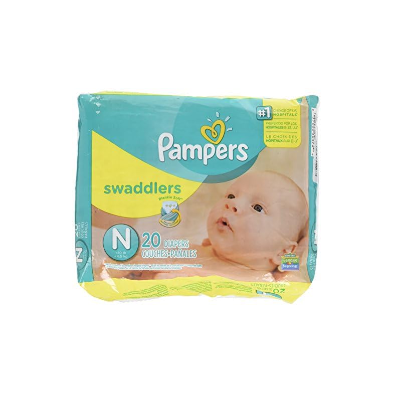 Pampers Swaddlers Diapers, Newborn (Up to 10 lbs.), 20 Count