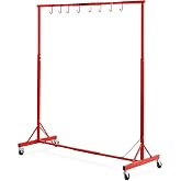 VEVOR Painting Rack, 5 ft-7 ft Adjustable Height, 66 lbs Capacity Automotive Paint Stand, 8 Hooks Drying Rack With 4 Swiveling Wheels, Auto Body Stand for Repair Shops &amp; Garage