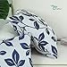 CaliTime Pack of 2 Soft Throw Pillow Covers Cases for Couch Sofa Home Decoration Cute Growing Leaves 18 X 18 Inches Navy Blue