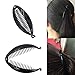 2 Pcs 5.5 inch Banana Hair Clips ONCIDIUM Lady Resin Fishtail Clip Comb Headdress Fish Shape Grips Clamp Hair Accessories (Black&Coffee)