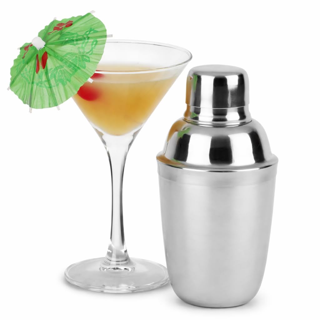 Stainless Steel Mini Cobbler Cocktail Shaker 10oz – Compact Drink Mixer for Home Bar, Cocktails & Bartending