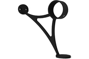 Top Hardware Stainless Steel 316 Grade Bar & Floor Mount Combination Foot Rail Bracket for 2" OD Bar Foot Rail Tubing, Mat Black Finish