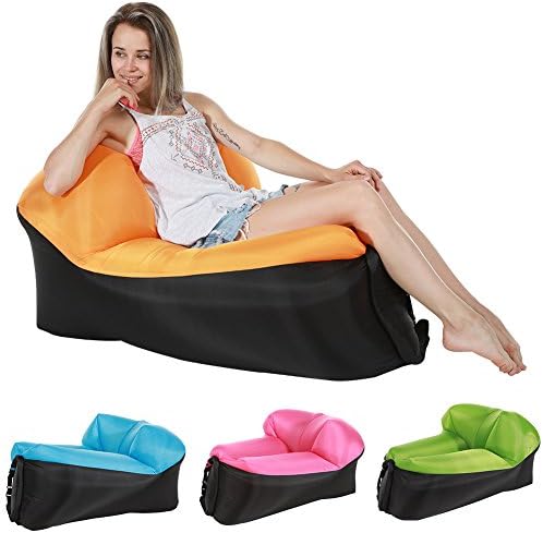 Quickcity Inflatable Lounger Chair - Inflatable Air Couch for Indoor or Outdoor Use - Perfect Air Chair for backyard Lakeside Beach Traveling Camping Picnics &amp; Music Festivals