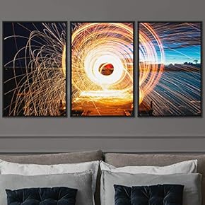 signwin 3 Piece Framed Canvas Wall Art Colorful...