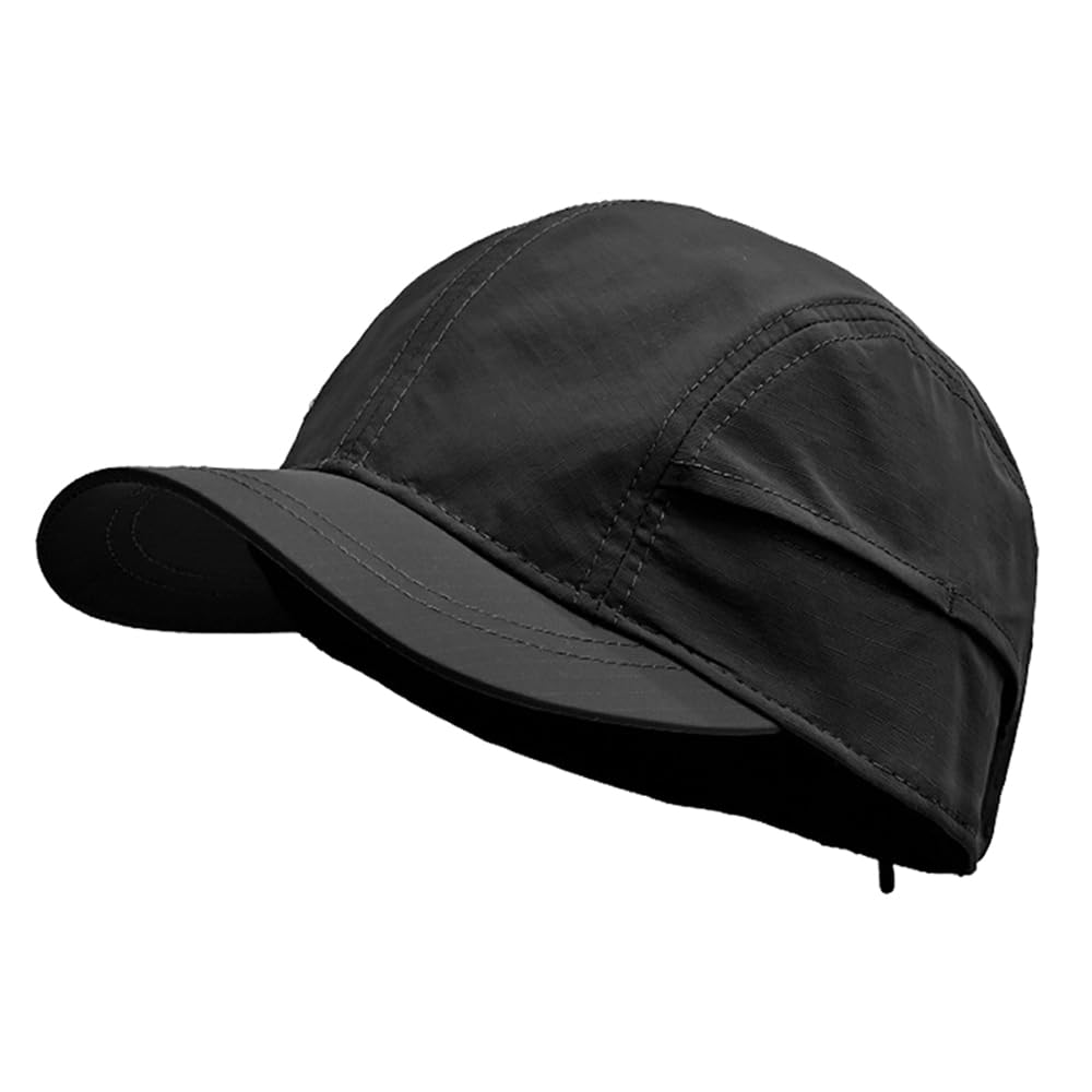Photo 1 of thuizen Unmarked Sports Quick-Dry Sun Visor Hat, Lightweight Short Brim Breathable Baseball Cap for Outdoor Running Golf, Black