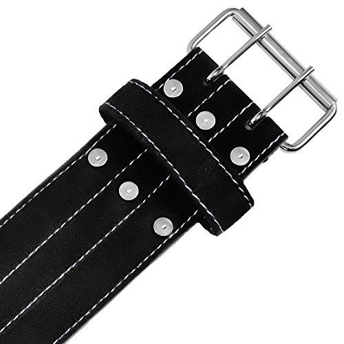 Power lifting Belt Suede Leather Double Prong Power Belt Bodybuilding belt - 4 Inches Wide, 10 MM thick - Weightlifting Belt Maximum Support & Protection- Optimal for Powerlifting 1 YEAR WARRANTY!!!!