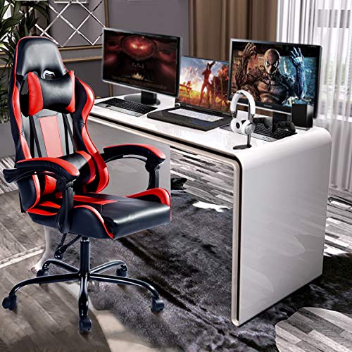 Aingoo Gaming Computer Chair Red High Back Ergonomic Racing Chair Swivel Chair Headrest Lumbar Support