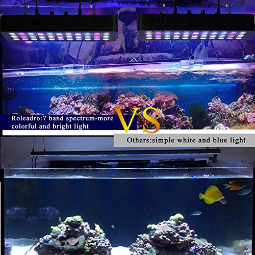 Roleadro Reef Led Light WiFi & Manual Control 165W, Aquarium Lighting LED Aquarium Light Full Spectrum for Reef Coral Fish