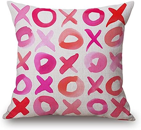 Pillow case Watercolor Love pink Lovers Cotton Linen Colorful Cushion Covers Modern Warmth Home Decorative Art Throw Pillow Case on Couch Housse Coussion 4545cm,C