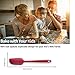 Silicone Spatula Set 5-Piece, NOVASTARCK Heat-Resistant One Piece Design Seamless Rubber Spatula Spoonula Dishwasher Safe for Mixing Cooking & Baking (Cherry Red)