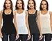 NOLABEL Multi Color 2 to 4 Pack Women's Adjustable Spaghetti strap / Racerback Cami Tank Top Plus Size (S~3XL)