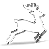 13 cm Leaping Reindeer Cookie Cutter - Stainless Steel