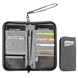Family Travel Wallet, Vivefox RFID Blocking Passport Wallets, Travel Documents Organizer for Family & Men & Women - Gray