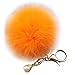 Raylans Soft Plush Ball Rabbit Fur Pearl Car Keychain Handbag Charm Keyring Decor