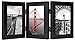 Golden State Art, Triple Hinged Table Desk Top Picture Photo Frame for 4x6 Photo, 3 Vertical Openings, with Real Glass (Black, 4x6 Triple Hinged Frame)
