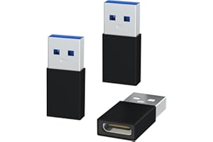 HENRETY USB to USB C Adapter 3 Pack,Type C Female to A Male Charger Converter Compatible with Apple Watch Ultra iWatch 8 7,iPhone 15 14 13 12 Pro Max Plus,Airpods,iPad,Car,Samsung Galaxy (Black)