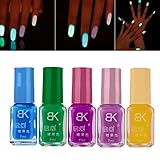 Binmer(TM) 5 PCS Candy Fluorescent Neon Luminous Gel Nail Polish for Glow in Dark Nail Varnish