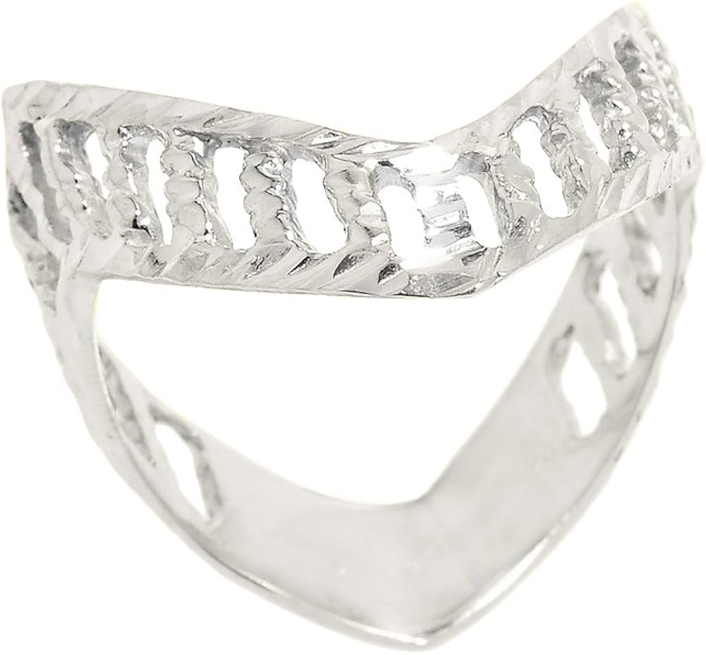 Thumb Rings Polished 10k White Gold Open Design Band Jewelry
