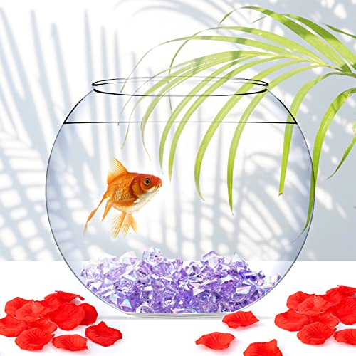 DomeStar Purple Fake Ice Rocks, 150PCS Purple Holographic Acrylic Crushed ICES Sparkling Purple Fake Diamonds Holographic Plastic Purple Gems Marble Vases Fillers Table Scatter Decoration