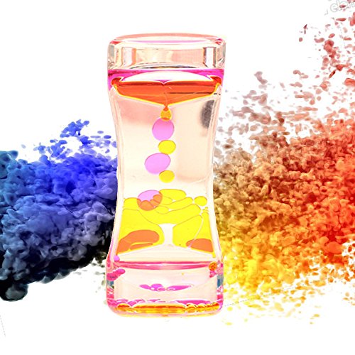 Liquid Motion Bubbler, Relaxing Colorful Liquid Motion Timer Bubbler Desk Sensory Toy Slow Bubble Drop Oil Droplets Soothing Visual Display for Improved Focus, Relaxation, Sensory Play