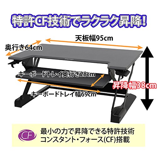 Ergotron WorkFit-TL, Sit-Stand Desktop Workstation, Black (33-406-085)
