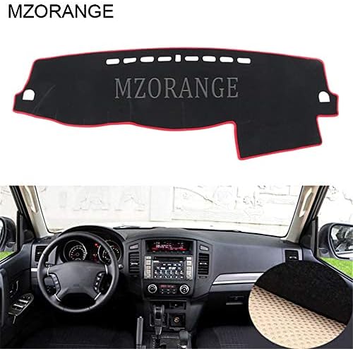 Clidr for Mitsubishi Pajero Montero 2007-2015 2016 2017 Car Dashboard Cover Mat Protector Sun Shade Dashmat Board Pad Auto Accessories (Red Edge)