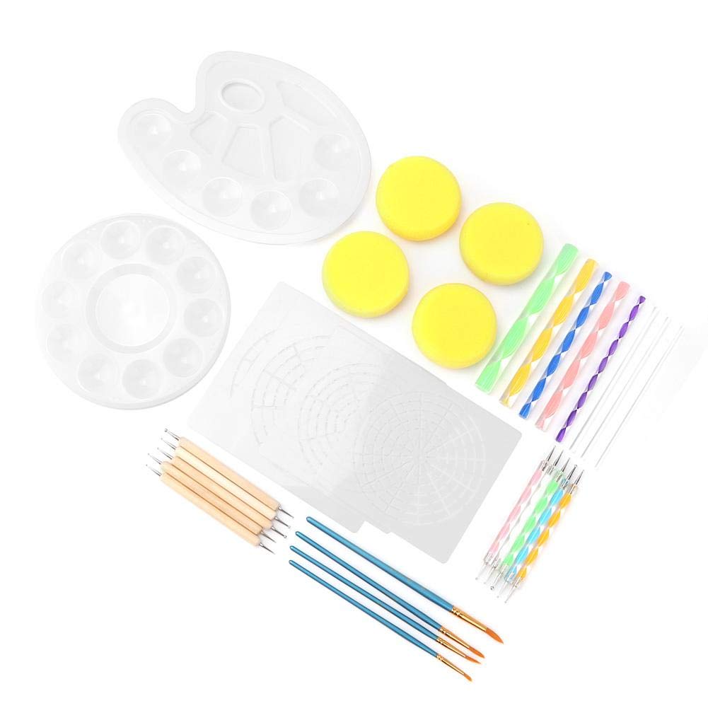 QWORK Kit 13 Pezzi Per Puntaggiatura Mandala - Penne A Sfera E Aste Acriliche Per Nail Art E Pittura - Foto 4