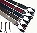 CTM® Mens Elastic Button End Dress Suspenders (Tall Available), X-Long, Black