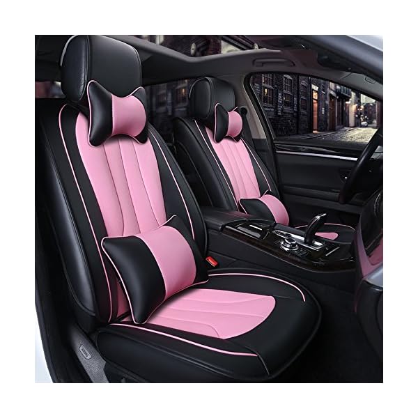 YMY-PU-Leather-Car-Seat-Cover-Cushions-Front-Rear-Full-Set-11-pcs-Suitable-for-year-round-use-pink