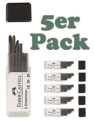 Compass Refill Box for All Compasses Universal Fit Leads with Bevelled Tip Hardness H 25 mm Long Suitable for All Compass Models in Set with Pencil Sharpener for Pencil Leads