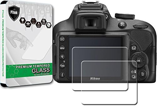 [2-Pack] PThink [Tempered Glass] Screen Protector for Nikon D3400 D3300 D3200 D3100 DSLR Camera
