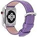 Fullmosa Leather Bands Compatible with Apple Watch Band 41mm 40mm 38mm 42mm for Women Men, Top Grain Genuine Leather Strap for iWatch Ultra 2/Ultra/10/9/8/7/6/5/4/3/2/1/SE2/SE, Purple/Silver