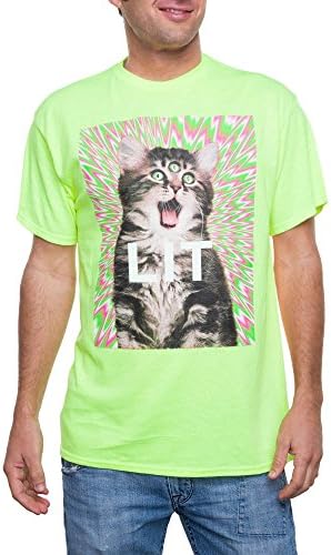 Psychedelic Cat LIT Pop Culture Humor Men's Tee