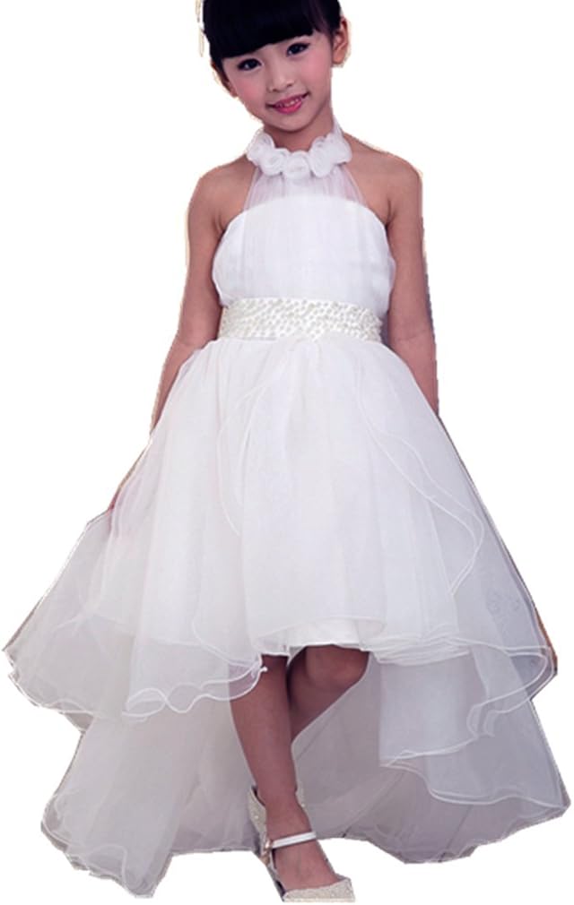 flower girl dress with tulle and ribbon waist