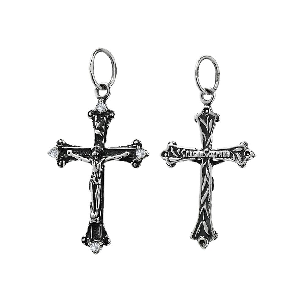 NKlaus 925 sterling silver cross orthodox crucifix pendant faith symbol 6238 baptism