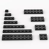 YUJHITP 300PCS Black Bulk Plates, Compatible with LEGO, Small Base Plate Accessories, Architecture Building Blocks, Age 6+